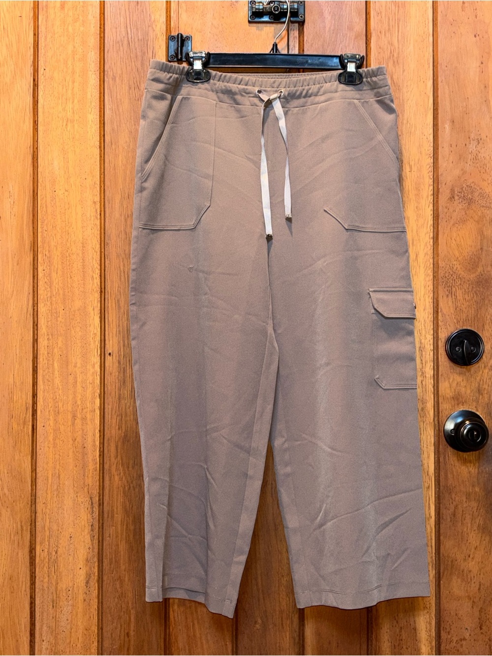 Weekends by Chico’s Casual Drawstring Cargo Pants - Taupe